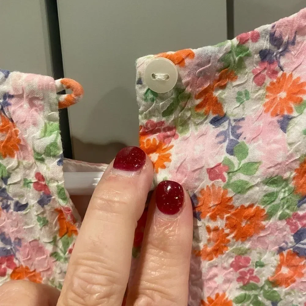 Gymboree Girl’s dress. Ruffle sleeves. Orange, pink and purple colors